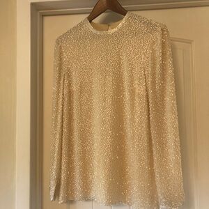 Stephen Yearick Beaded Silk Formal Blouse marked size 10